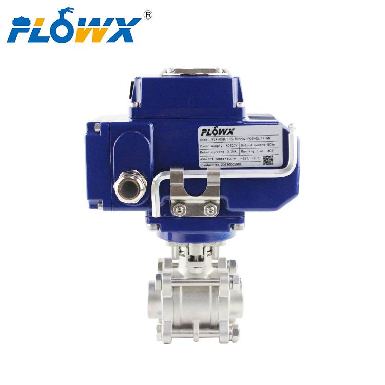 50mm 2 Inch 2 Way 1000 Wog 220v Ac 316 Stainless Steel Electric Actuator 3 Pcs Butt Welded Ball Valve