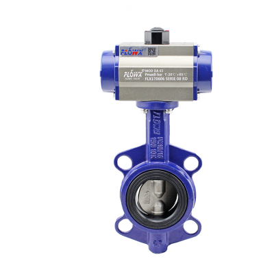 Pneumatic actuator EPDM soft seal ductile iron body wafer disc butterfly valve