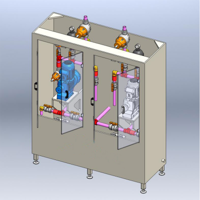 enclosed automatic dosing system for corrosive acid and alkali