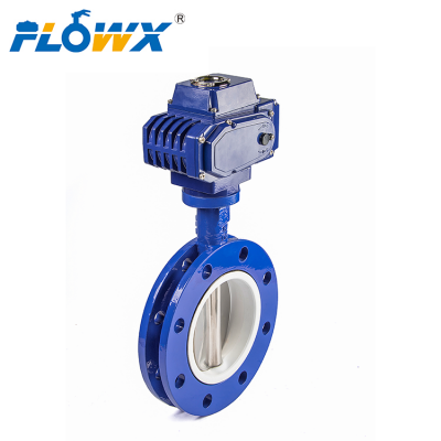 Electric U type ss stainless steel flanged butterfly valve